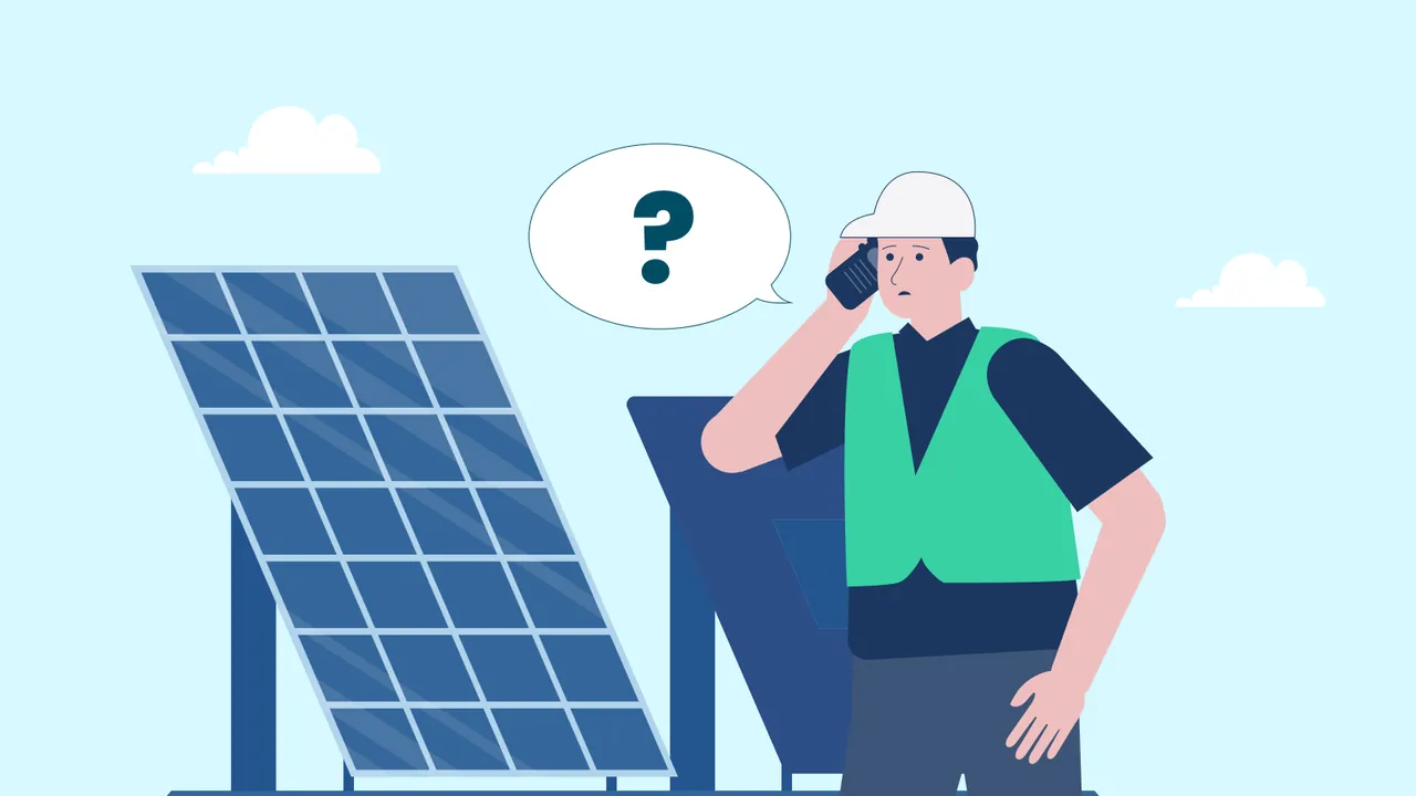 LIFE-BECKON: Techniker an der Solaranlage, fertige Illustration