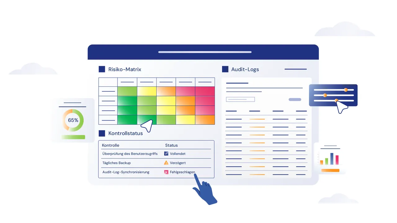 NICE Framework: Risiko-Matrix im Dashboard, fertige Illustration